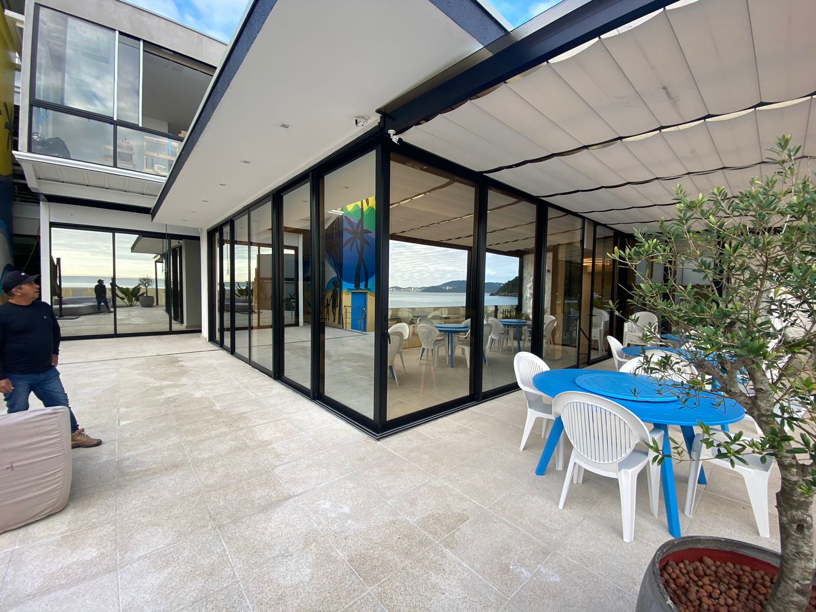 Restaurante Beira Mar, Terraço, Fechamento em Vidro